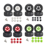 Maxbell 4Pcs 1:8 1:10 Wheels and Tires DIY Supply Rubber Tires Set Hobby Model Truck black