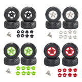 Maxbell 4Pcs 1:8 1:10 Wheels and Tires DIY Supply Rubber Tires Set Hobby Model Truck black
