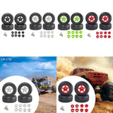 Maxbell 4Pcs 1:8 1:10 Wheels and Tires DIY Supply Rubber Tires Set Hobby Model Truck black