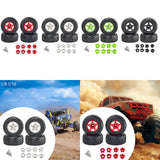 Maxbell 4Pcs 1:8 1:10 Wheels and Tires DIY Supply Rubber Tires Set Hobby Model Truck black