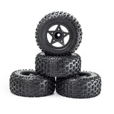 Maxbell 4Pcs 1:8 1:10 Wheels and Tires DIY Supply Rubber Tires Set Hobby Model Truck black