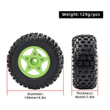 Maxbell 4Pcs 1:8 1:10 Wheels and Tires DIY Supply Rubber Tires Set Hobby Model Truck black