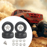 Maxbell 4Pcs 1:8 1:10 Wheels and Tires DIY Supply Rubber Tires Set Hobby Model Truck white