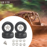 Maxbell 4Pcs 1:8 1:10 Wheels and Tires DIY Supply Rubber Tires Set Hobby Model Truck white