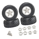 Maxbell 4Pcs 1:8 1:10 Wheels and Tires DIY Supply Rubber Tires Set Hobby Model Truck white