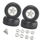 Maxbell 4Pcs 1:8 1:10 Wheels and Tires DIY Supply Rubber Tires Set Hobby Model Truck white