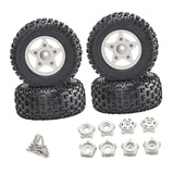 Maxbell 4Pcs 1:8 1:10 Wheels and Tires DIY Supply Rubber Tires Set Hobby Model Truck white
