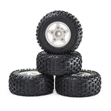 Maxbell 4Pcs 1:8 1:10 Wheels and Tires DIY Supply Rubber Tires Set Hobby Model Truck white