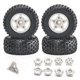 Maxbell 4Pcs 1:8 1:10 Wheels and Tires DIY Supply Rubber Tires Set Hobby Model Truck white