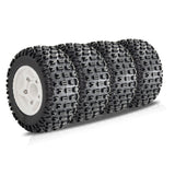 Maxbell 4Pcs 1:8 1:10 Wheels and Tires DIY Supply Rubber Tires Set Hobby Model Truck white