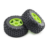 Maxbell 4Pcs 1:8 1:10 Wheels and Tires DIY Supply Rubber Tires Set Hobby Model Truck green