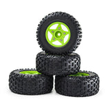 Maxbell 4Pcs 1:8 1:10 Wheels and Tires DIY Supply Rubber Tires Set Hobby Model Truck green