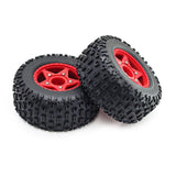 Maxbell 4Pcs 1:8 1:10 Wheels and Tires DIY Supply Rubber Tires Set Hobby Model Truck red