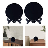 Maxbell Obsidian Circle Disc Mini Black Round Mirror Scrying Mirror S
