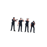 Maxbell 4Pcs 1/64 Diorama Figures Detective Officers for Dollhouse Accessories
