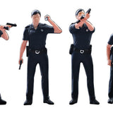 Maxbell 4Pcs 1/64 Diorama Figures Detective Officers for Dollhouse Accessories