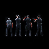 Maxbell 4Pcs 1/64 Diorama Figures Detective Officers for Dollhouse Accessories