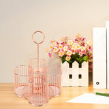 Maxbell Pen Holder Multifunctional Cutlery Storage Holder for Scissors Pens Tabletop Rose Gold