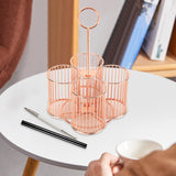 Maxbell Pen Holder Multifunctional Cutlery Storage Holder for Scissors Pens Tabletop Rose Gold