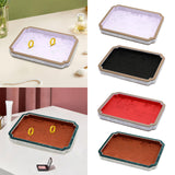 Maxbell Wooden Velvet Jewelry Tray Decorative Display Tray for Chains Bracelet Watch Violet