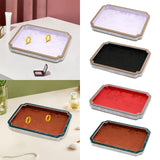 Maxbell Wooden Velvet Jewelry Tray Decorative Display Tray for Chains Bracelet Watch Violet