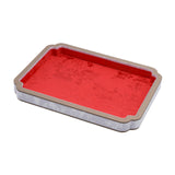 Maxbell Wooden Velvet Jewelry Tray Decorative Display Tray for Chains Bracelet Watch Red