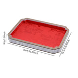 Maxbell Wooden Velvet Jewelry Tray Decorative Display Tray for Chains Bracelet Watch Red