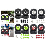 Maxbell 4Pcs RC Car Wheels and Tires Replace for 1/10 and 1/8 RC Car DIY Accessories black