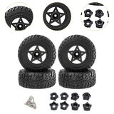 Maxbell 4Pcs RC Car Wheels and Tires Replace for 1/10 and 1/8 RC Car DIY Accessories black