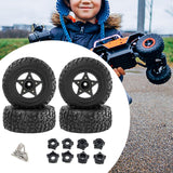 Maxbell 4Pcs RC Car Wheels and Tires Replace for 1/10 and 1/8 RC Car DIY Accessories black