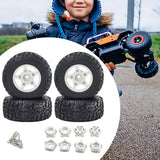 Maxbell 4Pcs RC Car Wheels and Tires Replace for 1/10 and 1/8 RC Car DIY Accessories white