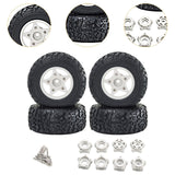 Maxbell 4Pcs RC Car Wheels and Tires Replace for 1/10 and 1/8 RC Car DIY Accessories white