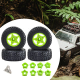 Maxbell 4Pcs RC Car Wheels and Tires Replace for 1/10 and 1/8 RC Car DIY Accessories green