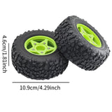 Maxbell 4Pcs RC Car Wheels and Tires Replace for 1/10 and 1/8 RC Car DIY Accessories green
