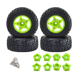 Maxbell 4Pcs RC Car Wheels and Tires Replace for 1/10 and 1/8 RC Car DIY Accessories green