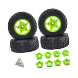 Maxbell 4Pcs RC Car Wheels and Tires Replace for 1/10 and 1/8 RC Car DIY Accessories green