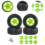 Maxbell 4Pcs RC Car Wheels and Tires Replace for 1/10 and 1/8 RC Car DIY Accessories green