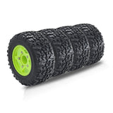 Maxbell 4Pcs RC Car Wheels and Tires Replace for 1/10 and 1/8 RC Car DIY Accessories green