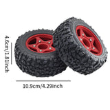 Maxbell 4Pcs RC Car Wheels and Tires Replace for 1/10 and 1/8 RC Car DIY Accessories red