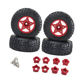 Maxbell 4Pcs RC Car Wheels and Tires Replace for 1/10 and 1/8 RC Car DIY Accessories red