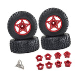 Maxbell 4Pcs RC Car Wheels and Tires Replace for 1/10 and 1/8 RC Car DIY Accessories red