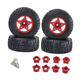 Maxbell 4Pcs RC Car Wheels and Tires Replace for 1/10 and 1/8 RC Car DIY Accessories red