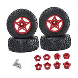 Maxbell 4Pcs RC Car Wheels and Tires Replace for 1/10 and 1/8 RC Car DIY Accessories red