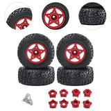 Maxbell 4Pcs RC Car Wheels and Tires Replace for 1/10 and 1/8 RC Car DIY Accessories red