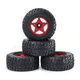 Maxbell 4Pcs RC Car Wheels and Tires Replace for 1/10 and 1/8 RC Car DIY Accessories red
