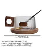 Maxbell Coffee Mug with Saucer Tea Cup for Cafe Afternoon Tea Time Housewarming Gift Square handle