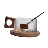Maxbell Coffee Mug with Saucer Tea Cup for Cafe Afternoon Tea Time Housewarming Gift Square handle