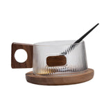 Maxbell Coffee Mug with Saucer Tea Cup for Cafe Afternoon Tea Time Housewarming Gift Square handle