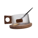 Maxbell Coffee Mug with Saucer Tea Cup for Cafe Afternoon Tea Time Housewarming Gift Square handle