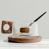 Maxbell Coffee Mug with Saucer Tea Cup for Cafe Afternoon Tea Time Housewarming Gift Square handle